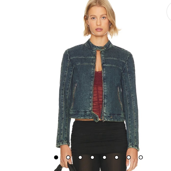 We The Free Fast Lane Denim Moto Jacket - Picture 3 of 6